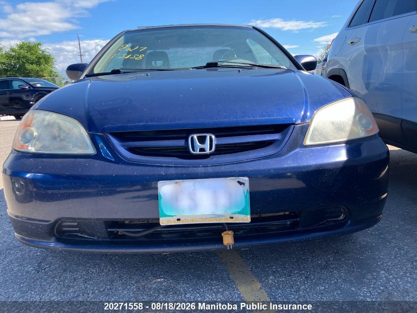 2002 Honda Civic, Left Rear, IAAI, VIN 1HGEM21972L800395 — photo 2