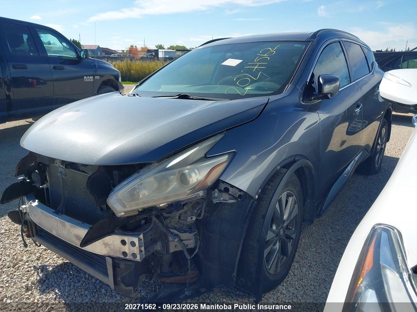 2016 Nissan Murano, Удар спереду, IAAI, VIN 5N1AZ2MH7GN114480 — фото 2