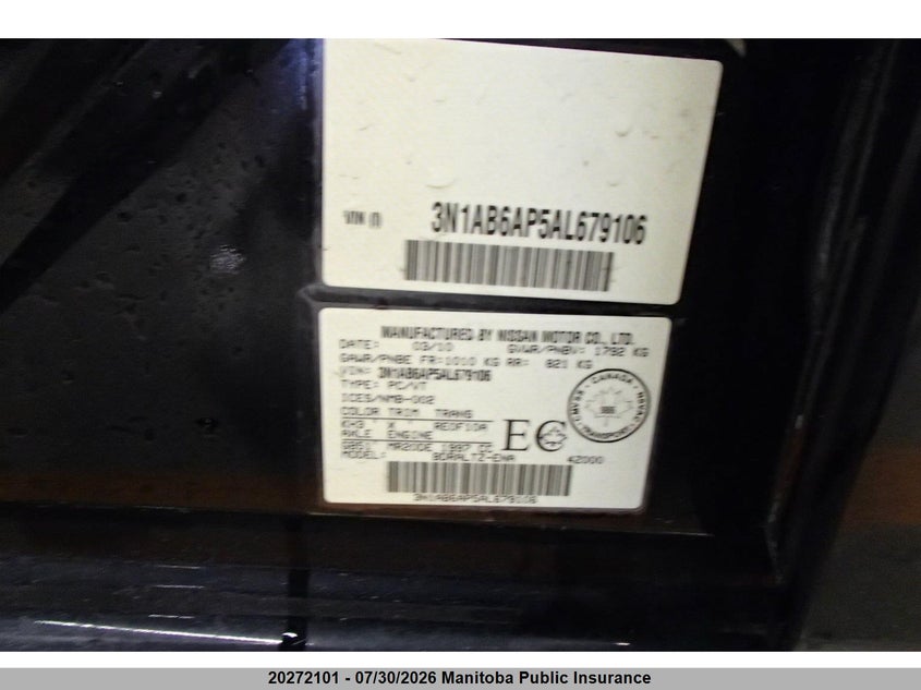 Vin: 3n1ab6ap5al679106, lot: 10283085, nissan sentra 2.0 2010 img_1