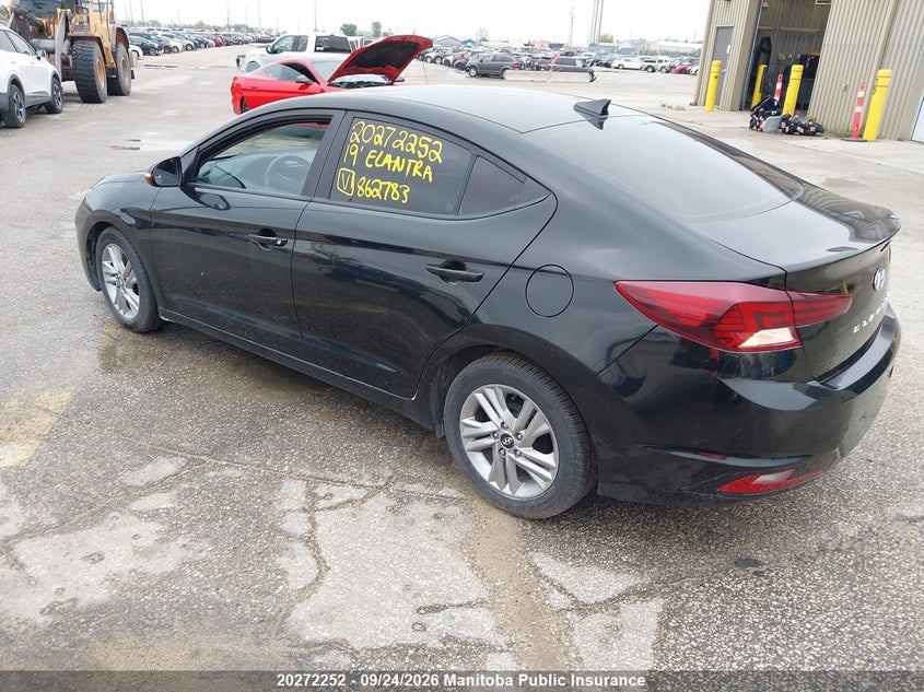 Vin: kmhd84lf3ku862783, lot: 10283236, hyundai elantra preferred 20193