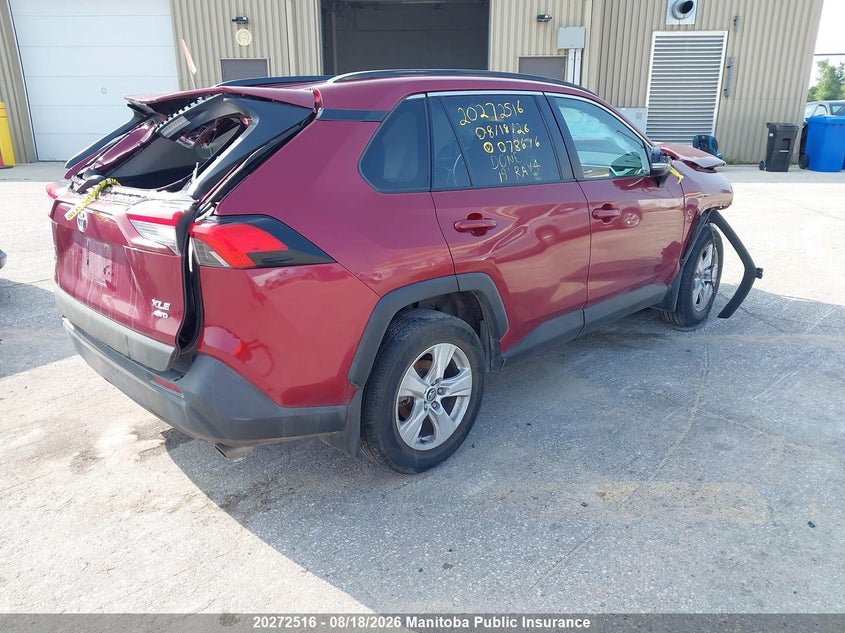 Vin: 2t3r1rfv2kw078676, lot: 10283500, toyota rav4 xle 20194