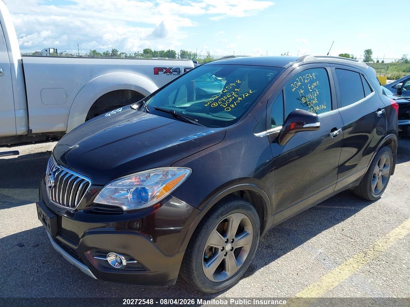 Vin: kl4cjasb1eb698624, lot: 10283532, buick encore 20142