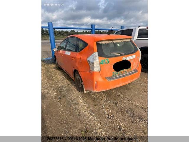 Vin: jtdzn3eu2c3132346, lot: 10284597, toyota prius v 20123