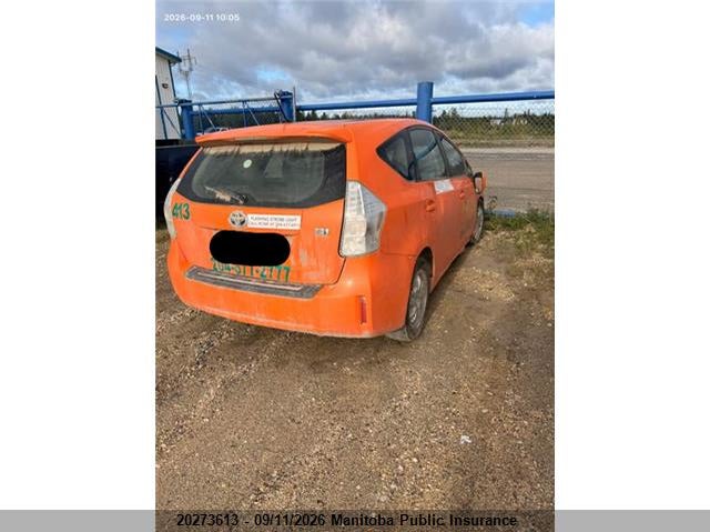 Vin: jtdzn3eu2c3132346, lot: 10284597, toyota prius v 20124