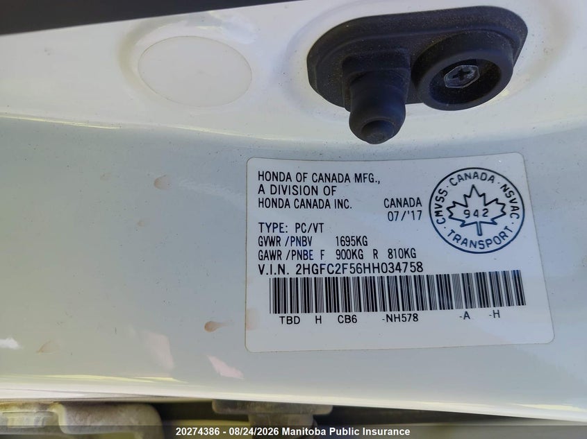 2017 HONDA CIVIC SEDAN GAS