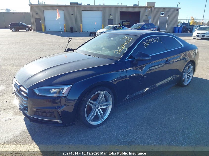 Vin: wauunaf54ja048153, lot: 10285498, audi a5 2.0t quattro 20182
