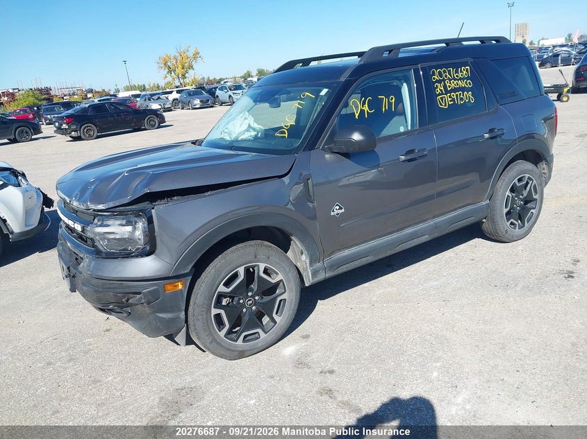 Vin: 3fmcr9c60rre97308, lot: 10287671, ford bronco sport outer banks 20242