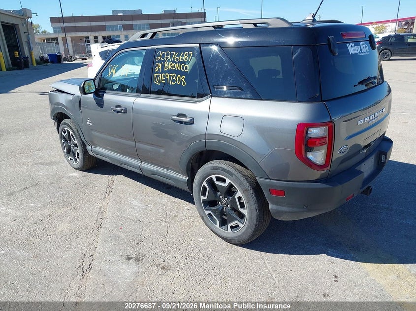 Vin: 3fmcr9c60rre97308, lot: 10287671, ford bronco sport outer banks 20243