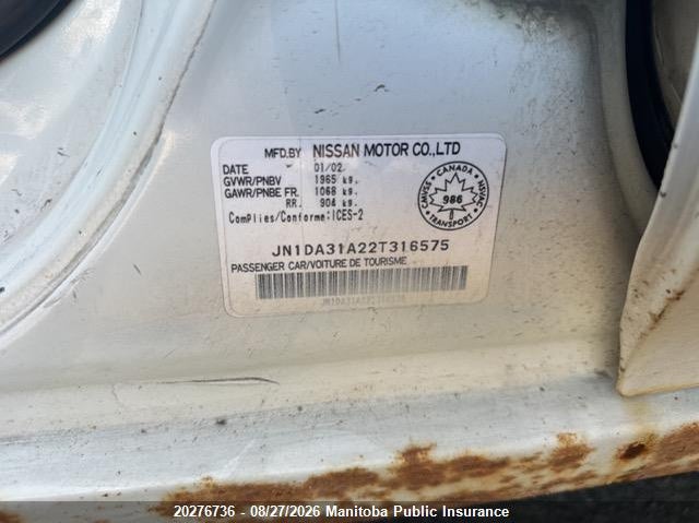 2002 NISSAN MAXIMA SEDAN 3.5L V6 FI DOHC 24V F4