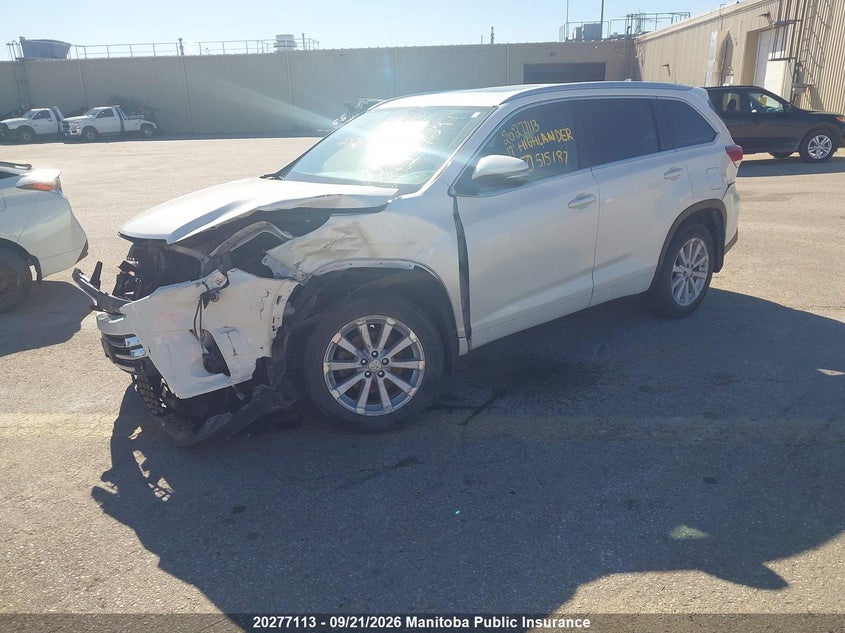 Vin: 5tdjzrfh1hs515187, lot: 10288097, toyota highlander xle v6 20172