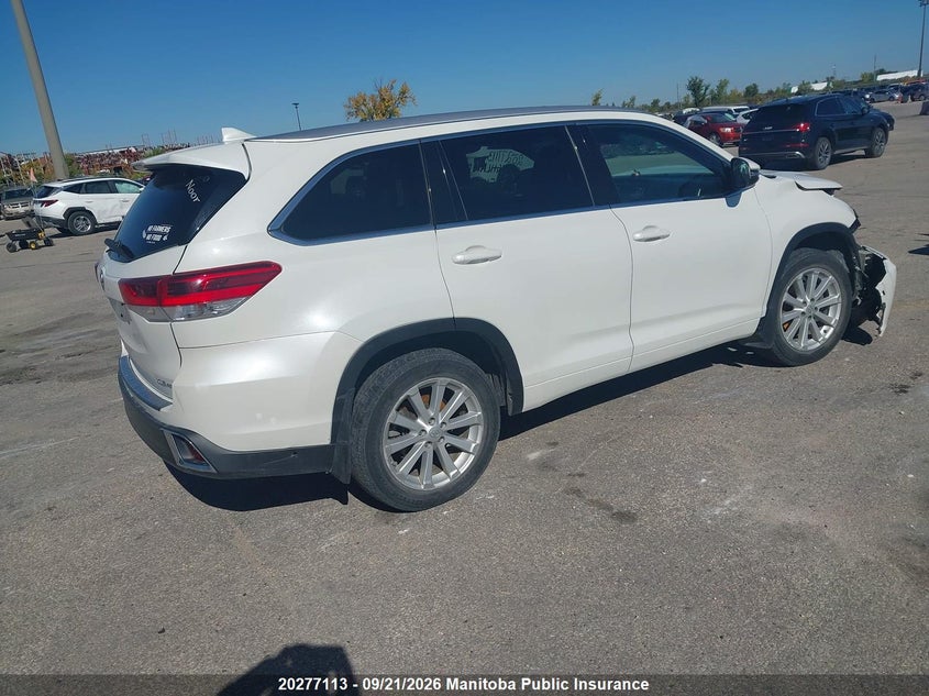 Vin: 5tdjzrfh1hs515187, lot: 10288097, toyota highlander xle v6 20174