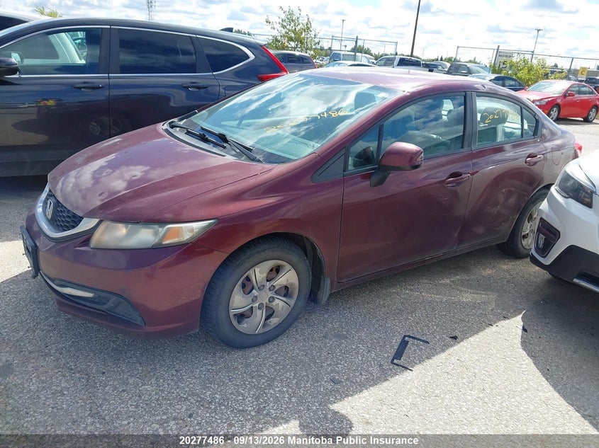 Vin: 2hgfb2f49dh000608, lot: 10288470, honda civic lx 20132