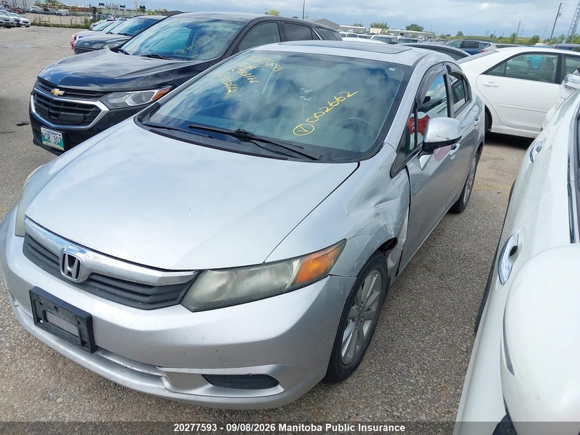 Vin: 2hgfb2e52ch002662, lot: 10288577, honda civic ex 20122