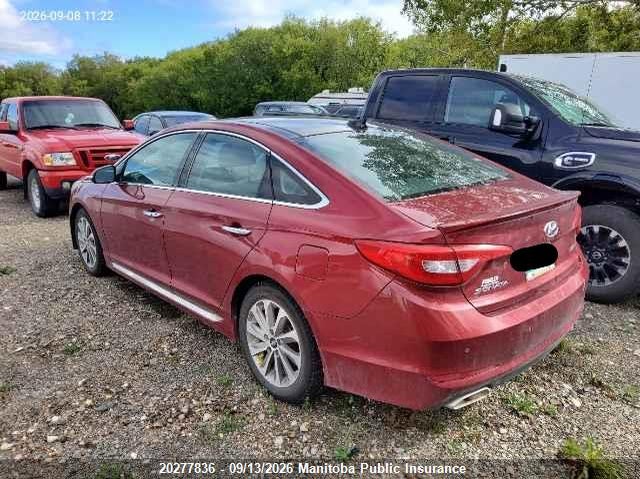 Vin: 5npe34af9fh060605, lot: 10288820, hyundai sonata sport 20153
