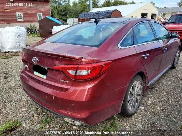 Vin: 5npe34af9fh060605, lot: 10288820, hyundai sonata sport 20154