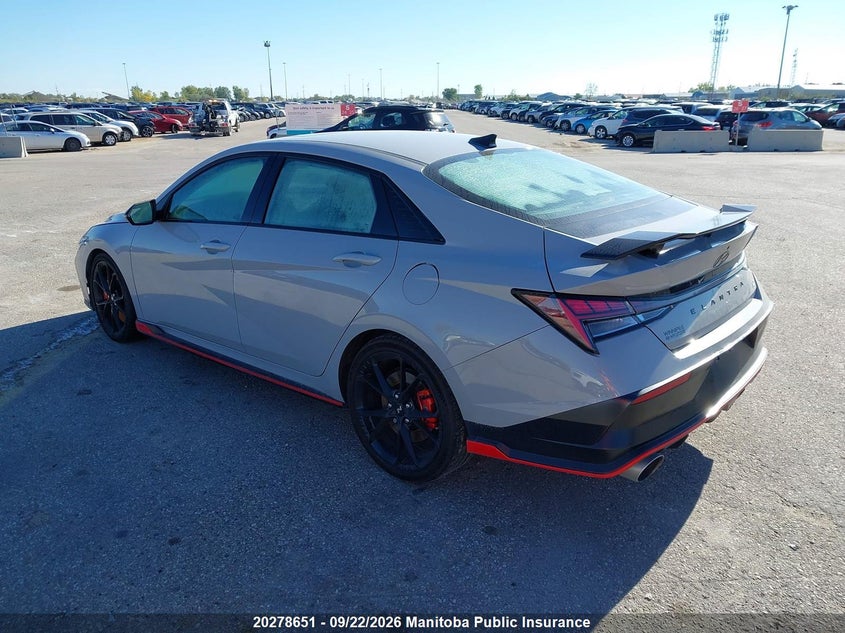Vin: kmhlw4dk3su026081, lot: 10289635, hyundai elantra n 20253