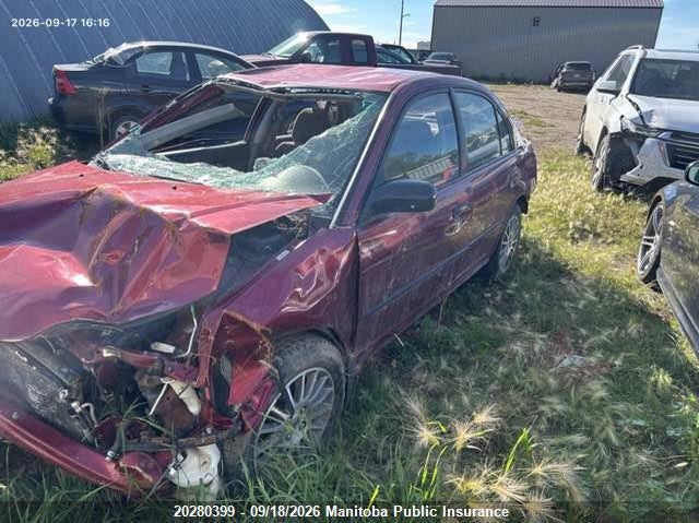 2005 Honda Civic, Повреждение салона, IAAI, VIN 2HGES16345H029772 — фото 2