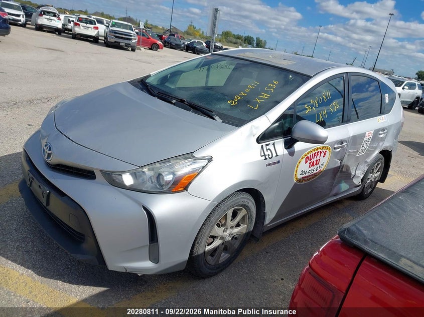 Vin: jtdzn3eu4fj035567, lot: 10291795, toyota prius v 20152