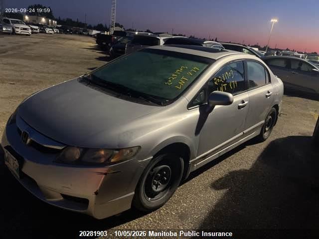 Vin: 2hgfa1f68ah014817, lot: 10292887, honda civic lx sport 20101