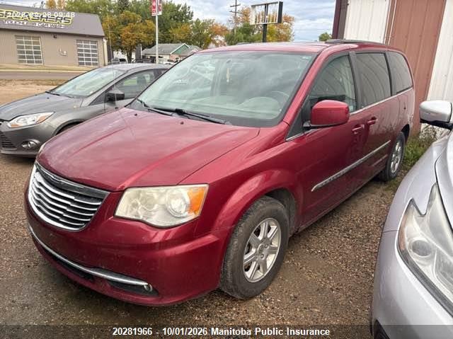 Vin: 2c4rc1bg8cr336777, lot: 10292950, chrysler town & country touring 20122