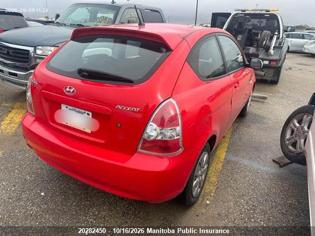 Vin: kmhcn3bc6au181585, lot: 10293434, hyundai accent gl 20104