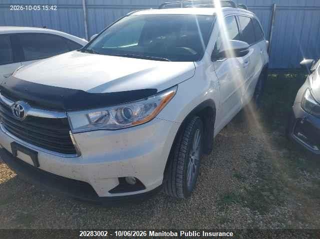 Vin: 5tdjkrfh3fs106464, lot: 10293986, toyota highlander xle v6 20152