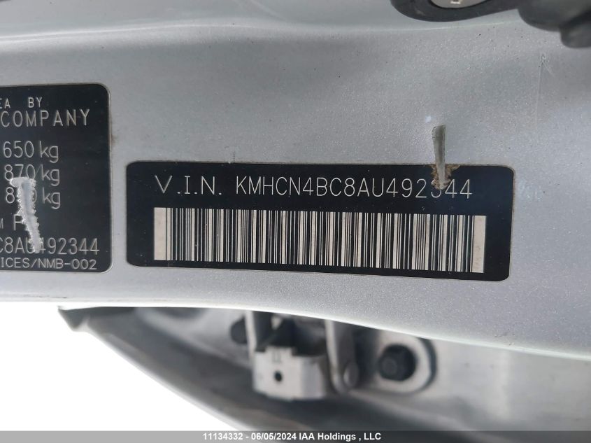 2010 Hyundai Accent Gls VIN: KMHCN4BC8AU492344 Lot: 11134332