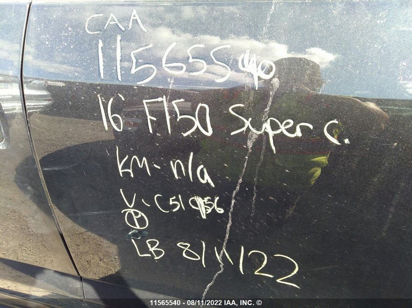 2016 Ford F150 Supercrew VIN: 1FTFW1EF7GFC51956 Lot: 11565540