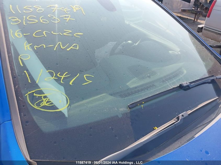 2016 Chevrolet Cruze Lt VIN: 1G1BE5SM7G7315637 Lot: 11587419