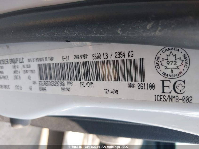 2014 Ram 1500 St VIN: 3C6JR6DTXEG297368 Lot: 11596755