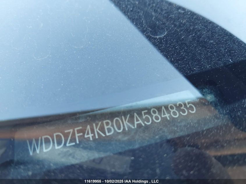 2019 Mercedes-Benz E 300 4Matic VIN: WDDZF4KB0KA584835 Lot: 11619955