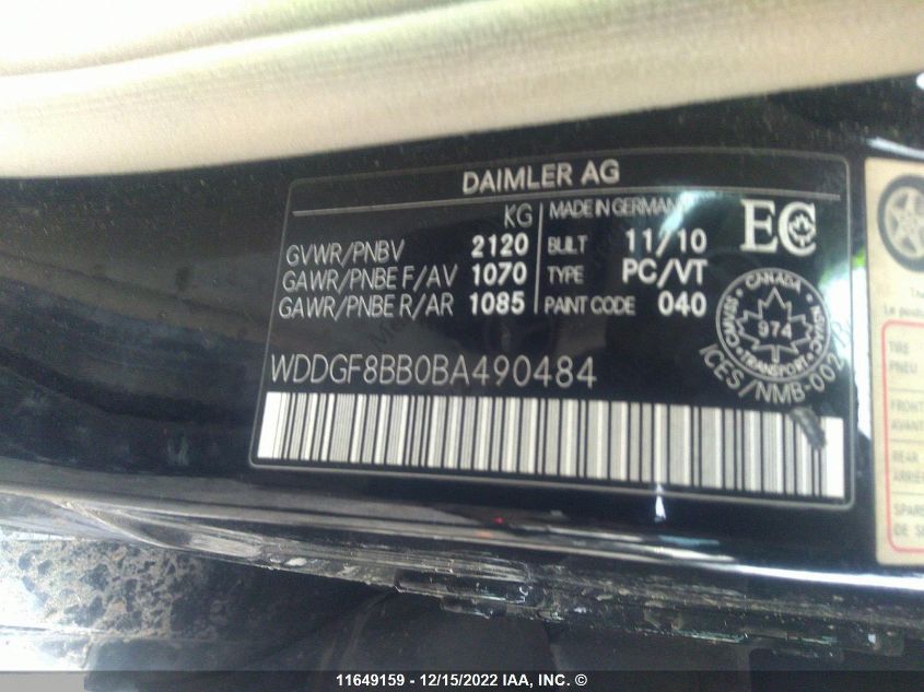 WDDGF8BB0BA490484 2011 Mercedes-Benz C 300 4Mati