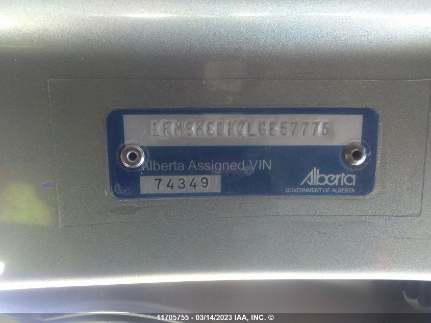 2020 Ford Explorer Xlt VIN: 1FMSK8DH7LGB57775 Lot: 11705755