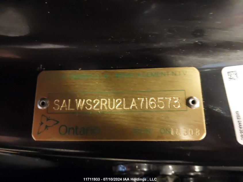 2020 Land Rover Range Rover Sport Hst VIN: SALWS2RU2LA716573 Lot: 11711933