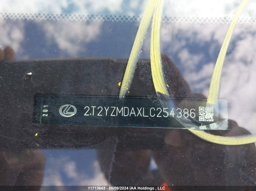 2020 Lexus Rx 350 F-Sport VIN: 2T2YZMDAXLC254386 Lot: 11713643