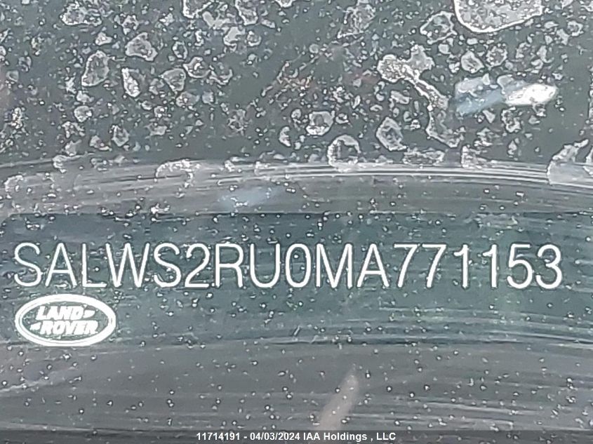 2021 Land Rover Range Rover Sport Hst VIN: SALWS2RU0MA771153 Lot: 11714191