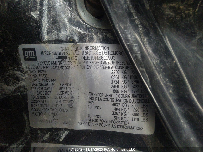 1GCUDEET9NZ611993 2022 CHEVROLET SILVERADO photo no. 9