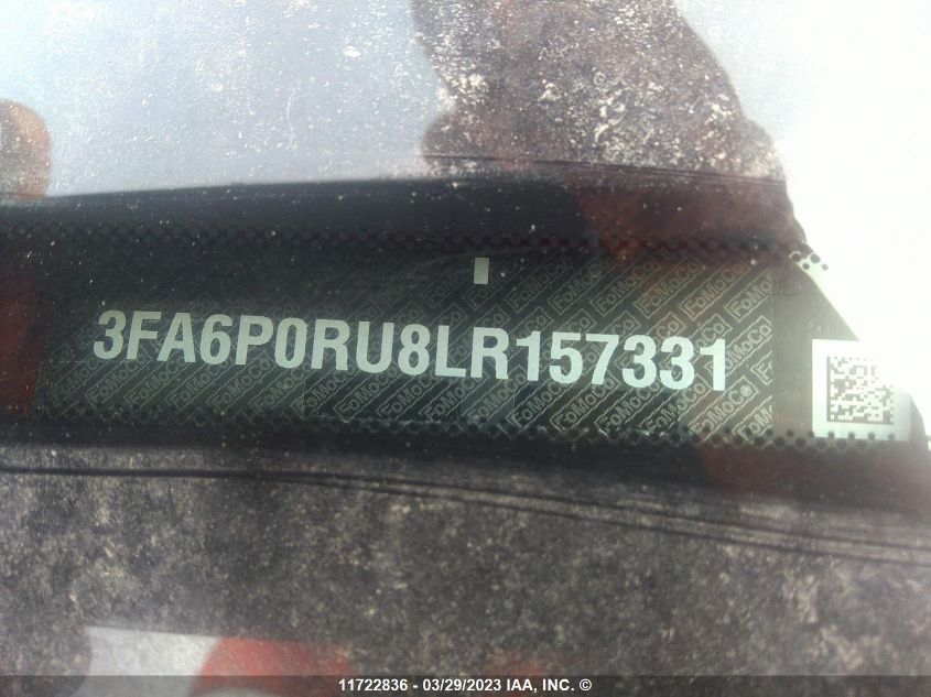 2020 Ford Fusion Titanium VIN: 3FA6P0RU8LR157331 Lot: 11722836