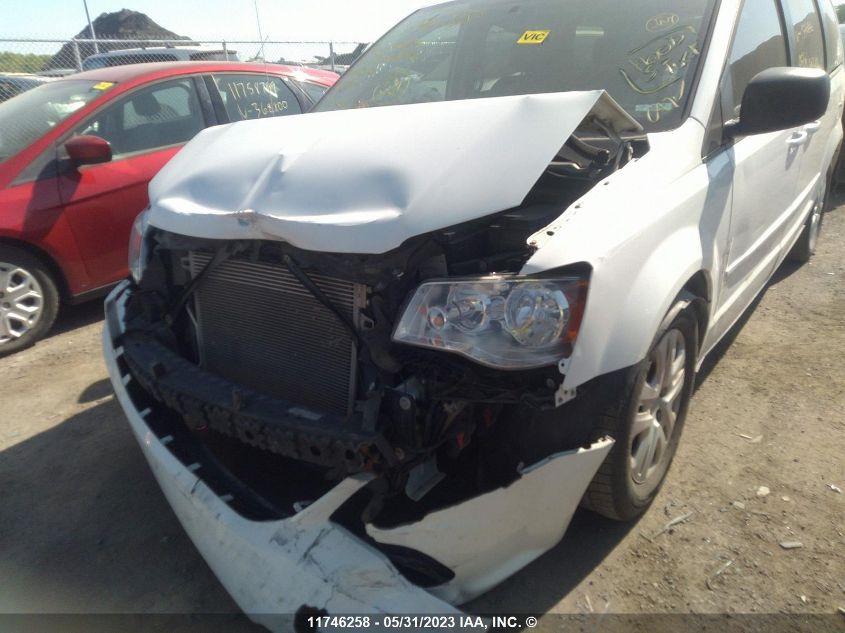 2016 Dodge Grand Caravan Se VIN: 2C4RDGBG4GR376876 Lot: 11746258