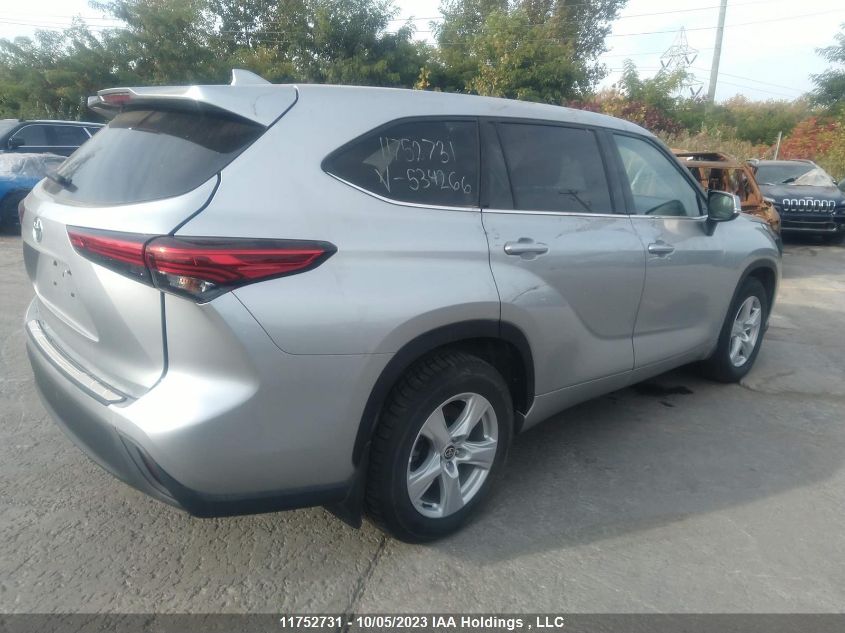 2021 Toyota Highlander L/Le VIN: 5TDZZRAH9MS534266 Lot: 11752731