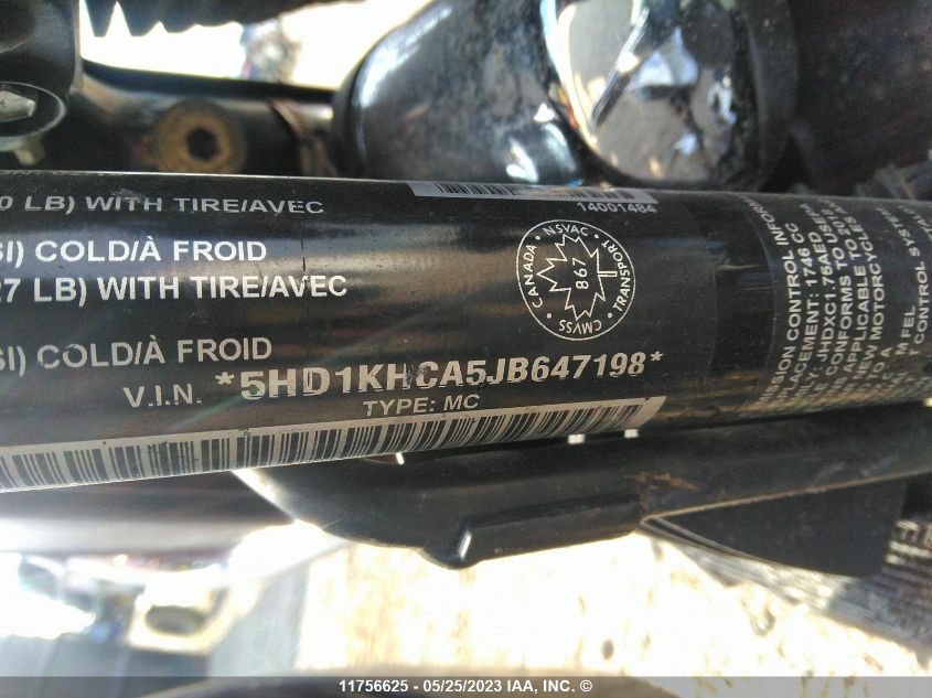 2018 Harley-Davidson Fltrx Road Glide VIN: 5HD1KHCA5JB647198 Lot: 11756625