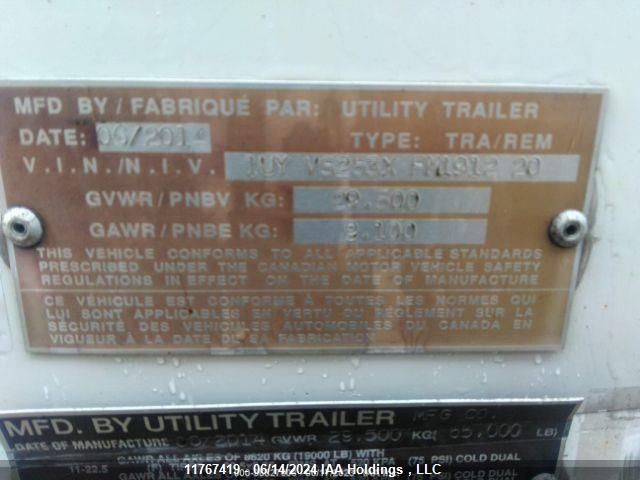 2015 Utility Trailer Mfg Trailer VIN: 1UYVS253XFM191220 Lot: 11767419