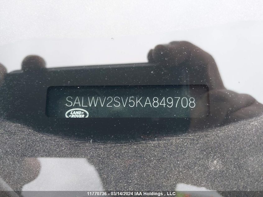 2019 Land Rover Range Rover Sport Hse Dynamic VIN: SALWV2SV5KA849708 Lot: 11770736
