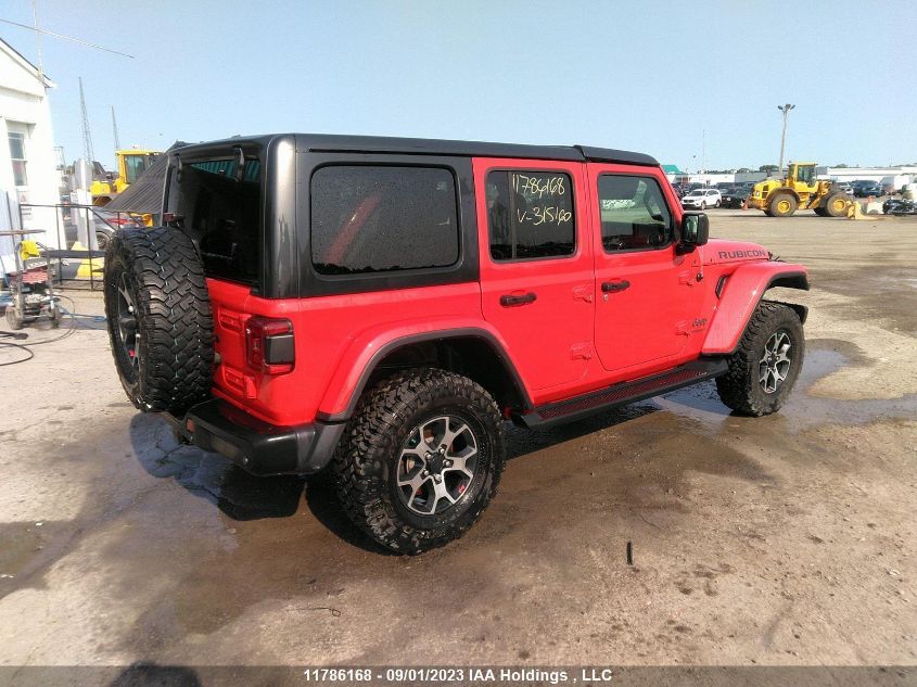 2020 Jeep Wrangler Unlimited Rubicon VIN: 1C4HJXFG8LW315160 Lot: 11786168