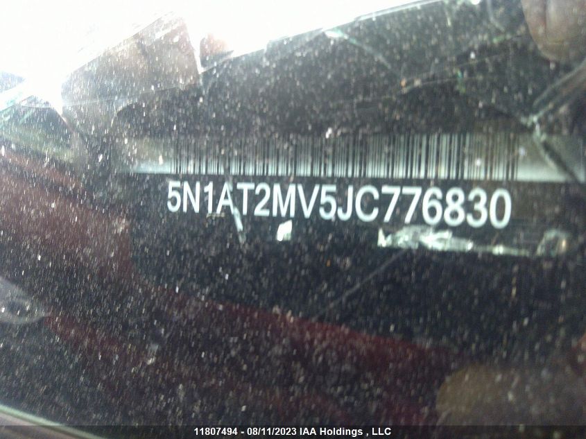 2018 Nissan Rogue S/Sv/Midnight Edition/Sl VIN: 5N1AT2MV5JC776830 Lot: 11807494