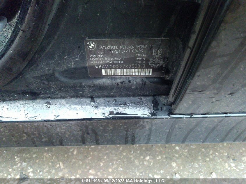 2007 BMW 3 Series 328Xi VIN: WBAVC93527KX52318 Lot: 11811198
