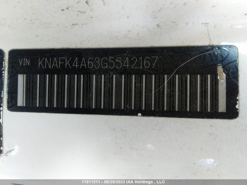 2016 Kia Forte Lx/Lx+ VIN: KNAFK4A63G5542167 Lot: 11811511