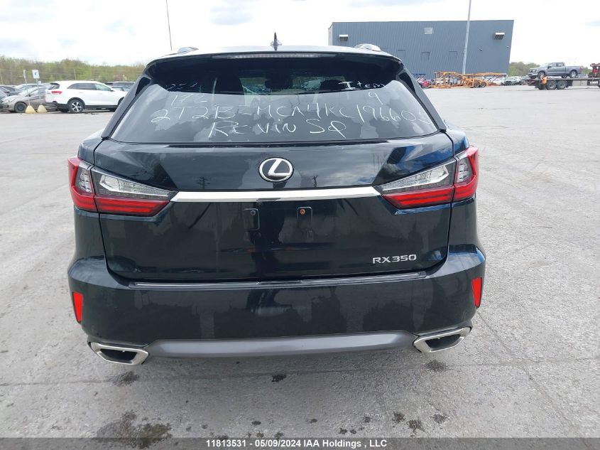 2019 Lexus Rx Rx 350 VIN: 2T2BZMCA4KC196605 Lot: 11813531