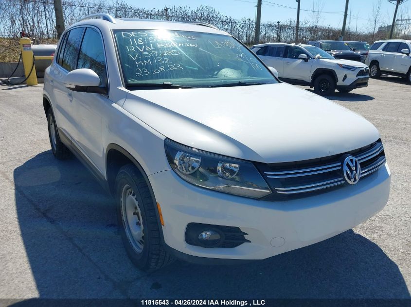 2012 Volkswagen Tiguan Trendline/Comfortline VIN: WVGBV7AX1CW517285 Lot: 11815543