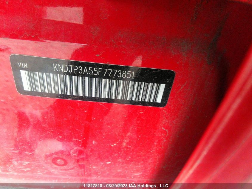 2015 Kia Soul VIN: KNDJP3A55F7773851 Lot: 11817818